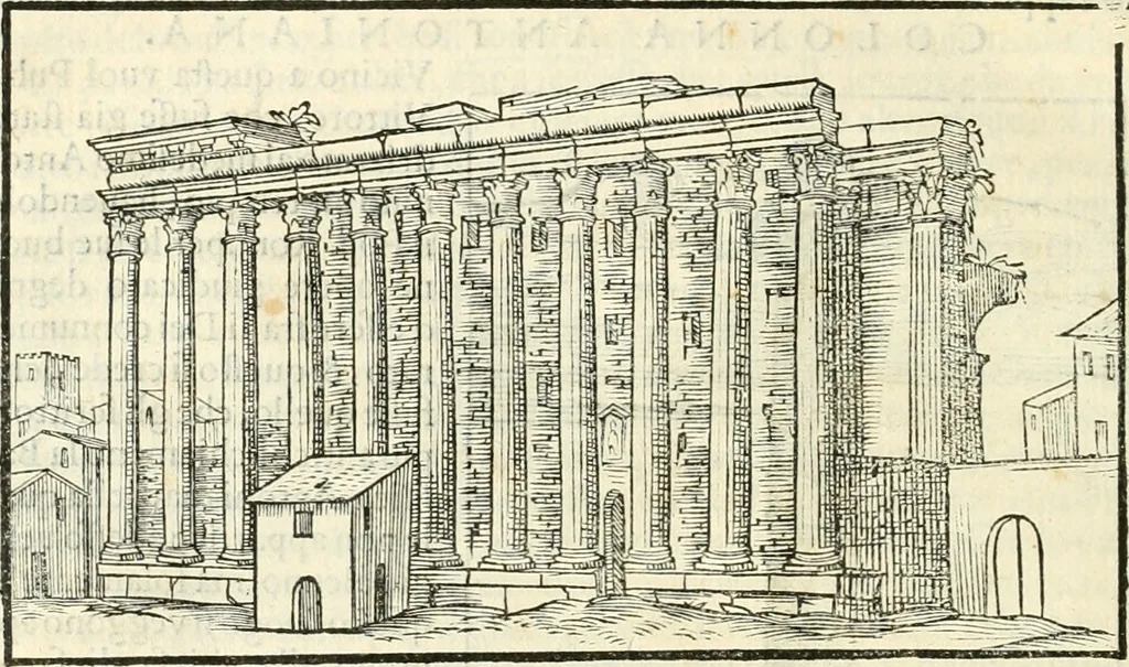 An illustration from Libri qvattro dell'antichita della citta di Roma : raccolte sotto brevita da diversi antichi et moderni scrittori, 1565, leaf 167