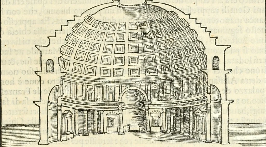 An illustration from Libri qvattro dell'antichita della citta di Roma : raccolte sotto brevita da diversi antichi et moderni scrittori, 1565, leaf 174