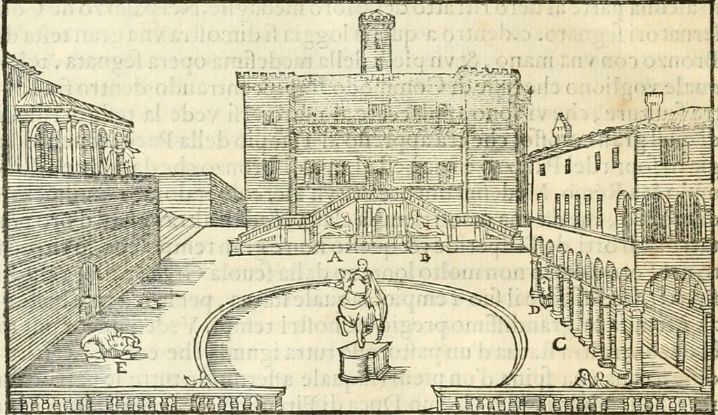 An illustration from Libri qvattro dell'antichita della citta di Roma : raccolte sotto brevita da diversi antichi et moderni scrittori, 1565, leaf 29