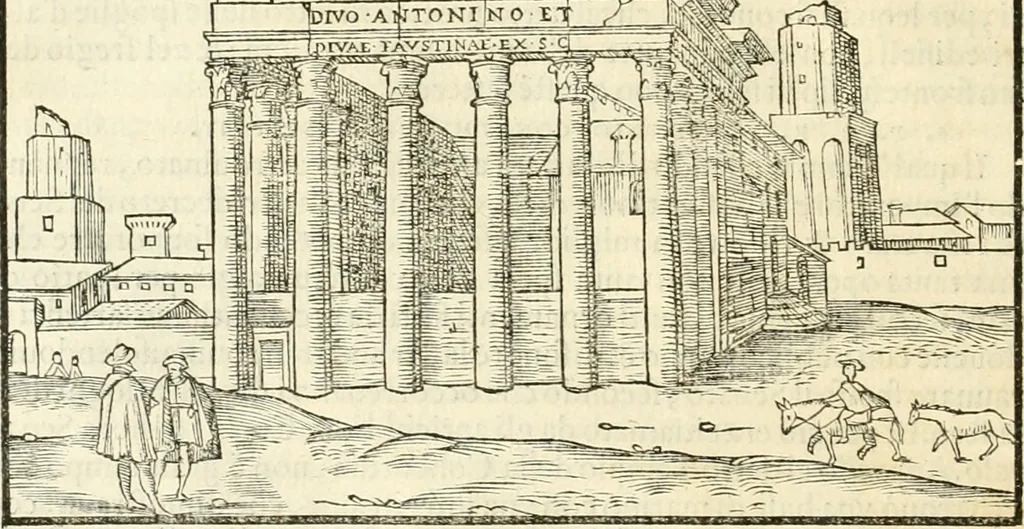 An illustration from Libri qvattro dell'antichita della citta di Roma : raccolte sotto brevita da diversi antichi et moderni scrittori, 1565, leaf 39