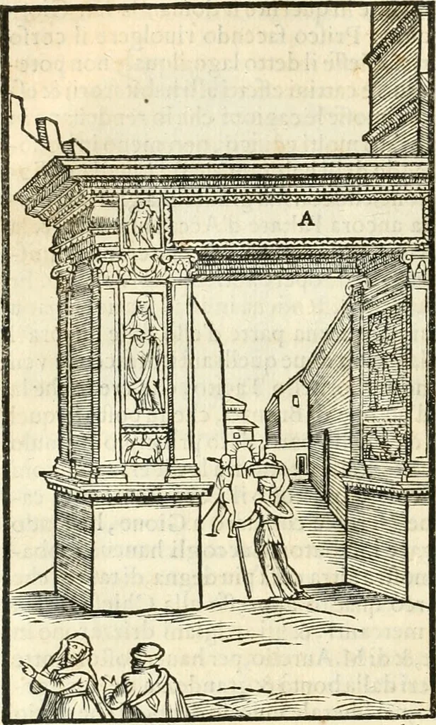 An illustration from Libri qvattro dell'antichita della citta di Roma : raccolte sotto brevita da diversi antichi et moderni scrittori, 1565, leaf 83