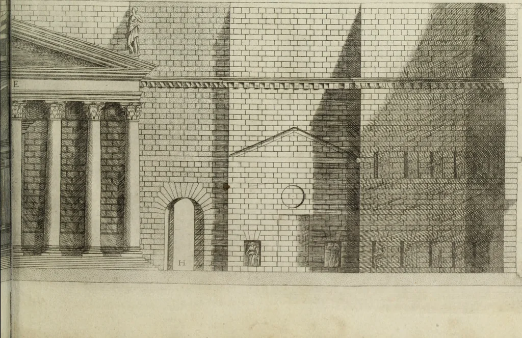 An illustration from Libro d'Antonio Labacco appartenente a l'architettvra nel qval si figvrano alcvne notabili antiqvita di Roma, 1570, leaf 12