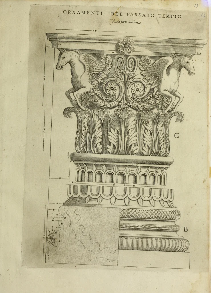 An illustration from Libro d'Antonio Labacco appartenente a l'architettvra nel qval si figvrano alcvne notabili antiqvita di Roma, 1570, leaf 34