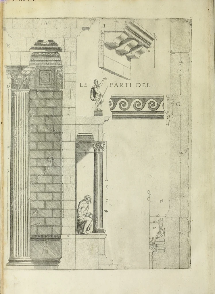An illustration from Libro d'Antonio Labacco appartenente a l'architettvra nel qval si figvrano alcvne notabili antiqvita di Roma, 1570, leaf 37