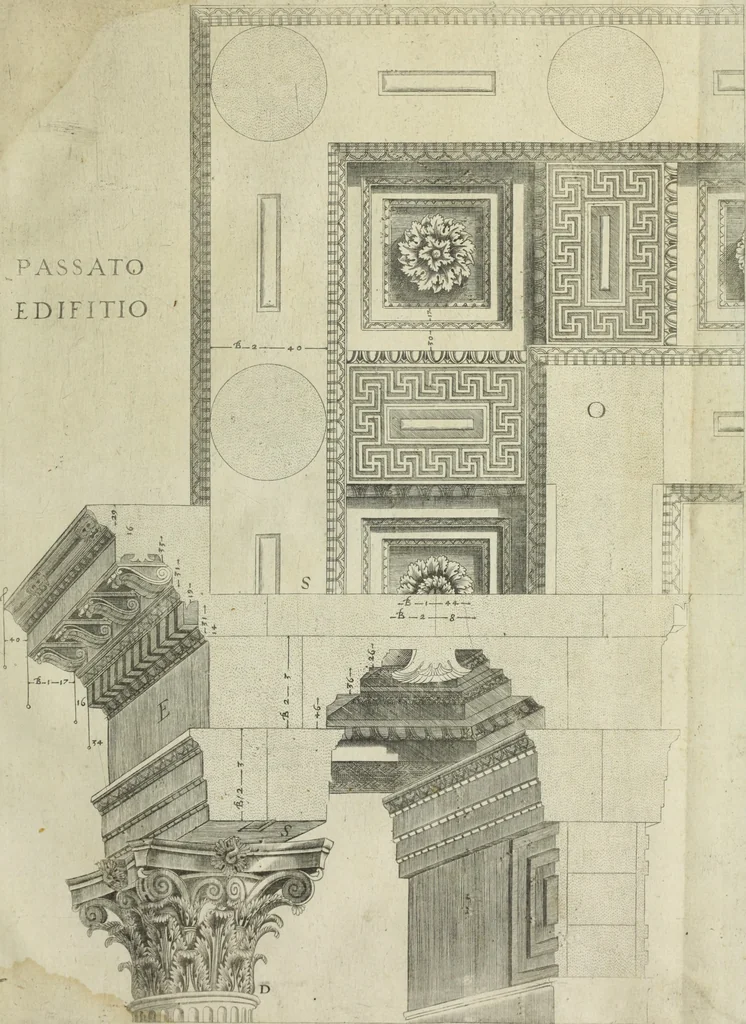 An illustration from Libro d'Antonio Labacco appartenente a l'architettvra nel qval si figvrano alcvne notabili antiqvita di Roma, 1570, leaf 38