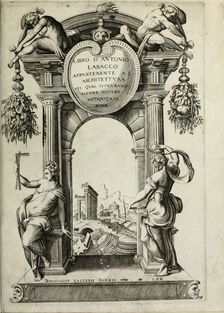 An illustration from Libro d'Antonio Labacco appartenente a l'architettvra nel qval si figvrano alcvne notabili antiqvita di Roma, 1570, leaf 4