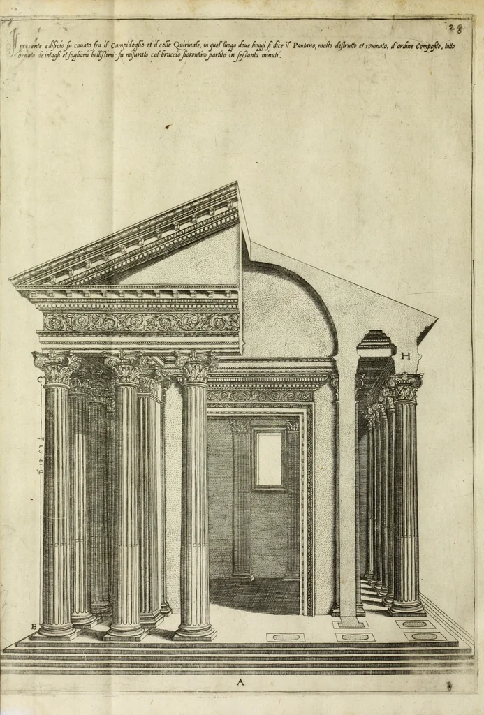 An illustration from Libro d'Antonio Labacco appartenente a l'architettvra nel qval si figvrano alcvne notabili antiqvita di Roma, 1570, leaf 47