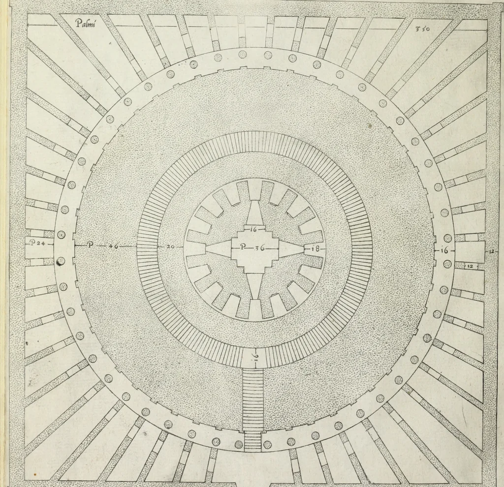 An illustration from Libro d'Antonio Labacco appartenente a l'architettvra nel qval si figvrano alcvne notabili antiqvita di Roma, 1570, leaf 7