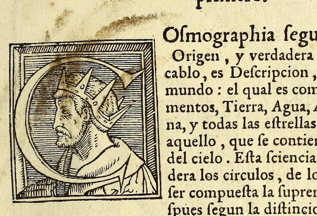 An illustration from Libro de la cosmographia, 1548, leaf 9