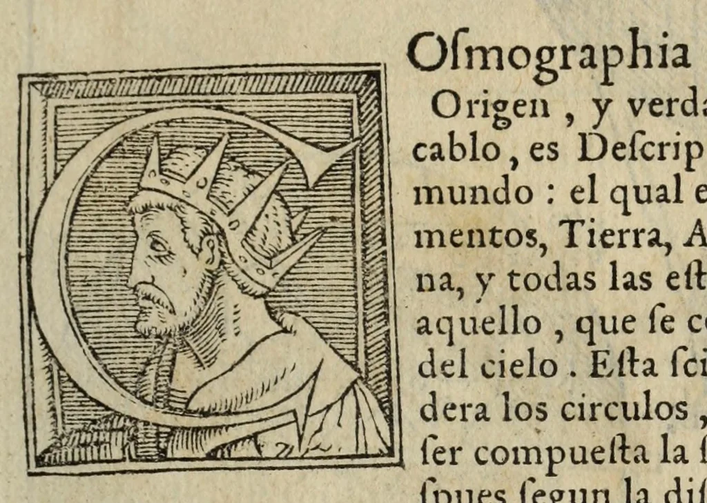 An illustration from Libro de la cosmographia, 1548, leaf 5