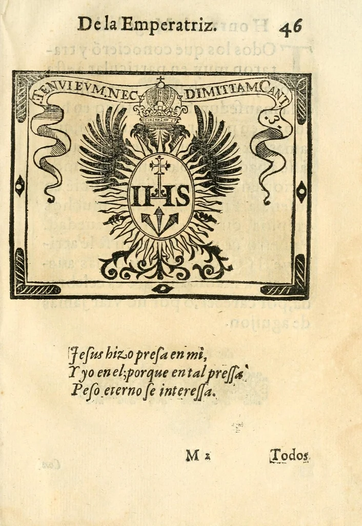 An illustration from Libro de las honras que hizo el Colegio de la Co[m]pañia de Iesus de Madrid, à la M.C. de la Emperatriz doña Maria de Austria, fundadora del dicho Colegio, que se celebraron a 21. de Abril de 1603, 1603, leaf 111