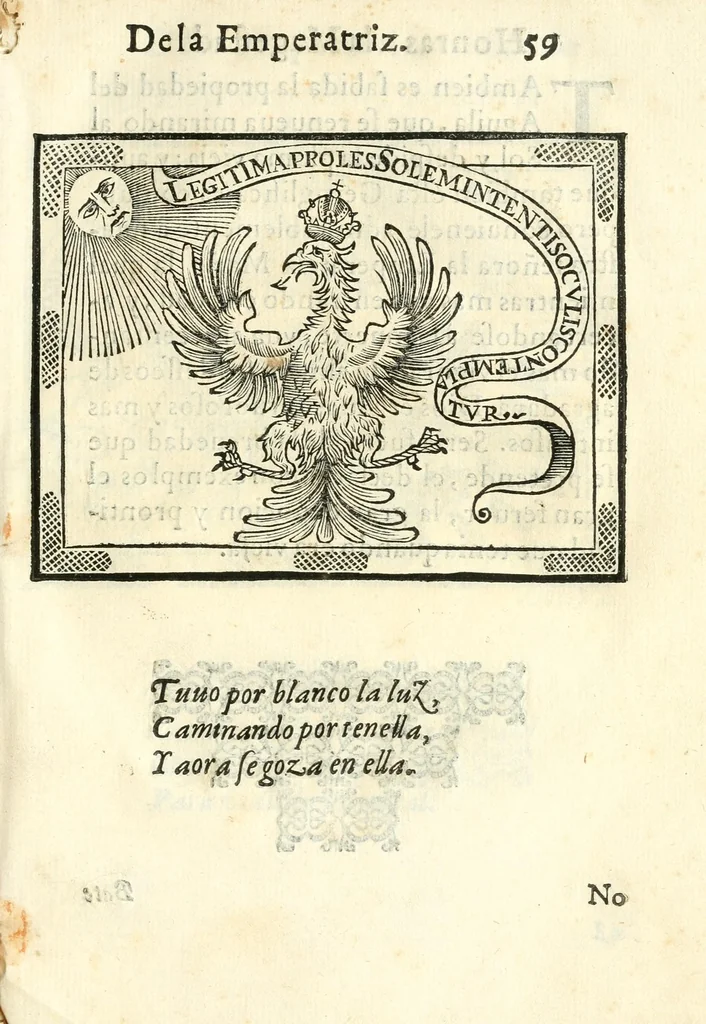 An illustration from Libro de las honras que hizo el Colegio de la Co[m]pañia de Iesus de Madrid, à la M.C. de la Emperatriz doña Maria de Austria, fundadora del dicho Colegio, que se celebraron a 21. de Abril de 1603, 1603, leaf 137