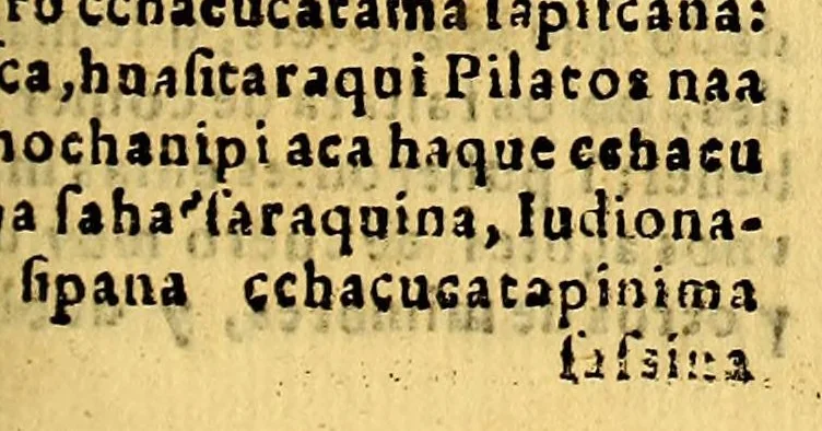 An illustration from Libro de la vida y milagros de Nuestro Señor Iesu Christo en dos lenguas, aymara, y romance, traducido de el que recopilo el licenciado Alonso de Villegas, quitadas, y añadidas algunas cosas, y acomodado a la capacidad de los Indios. Por el padre Ludouico Bertonio italiano de la Compañia de Iesus .., 1612, leaf 435