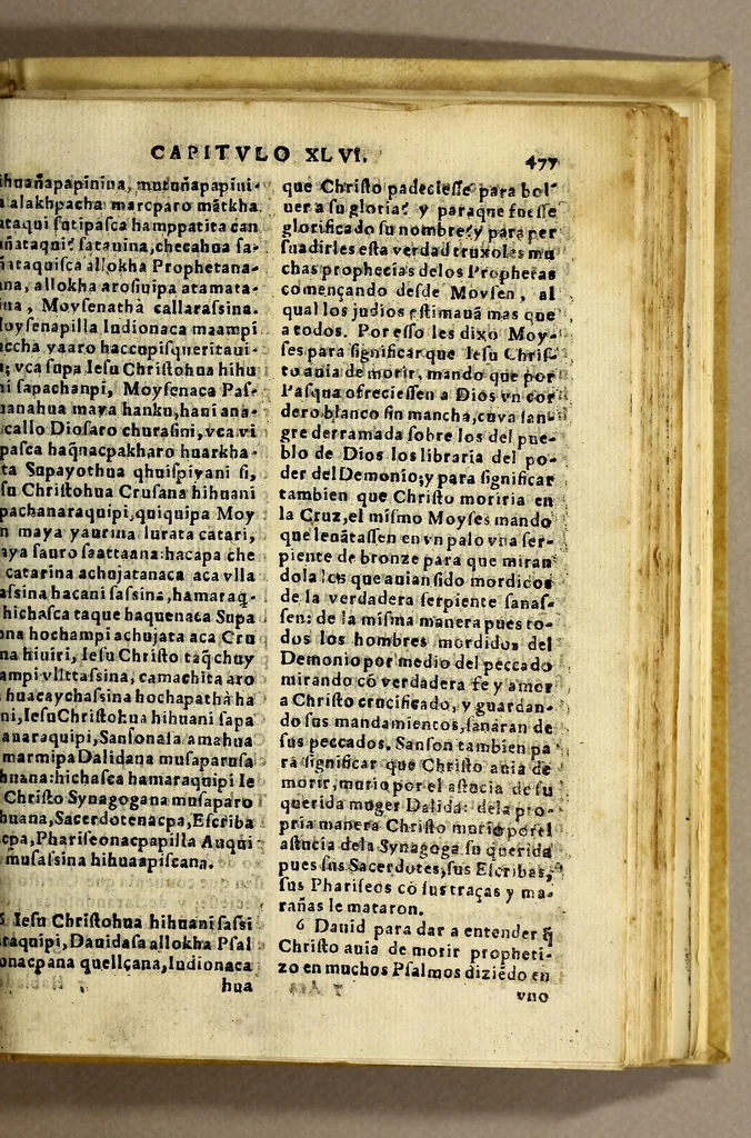 An illustration from Libro de la vida y milagros de Nuestro Señor Iesu Christo en dos lenguas, aymara, y romance,, 1612, leaf 535