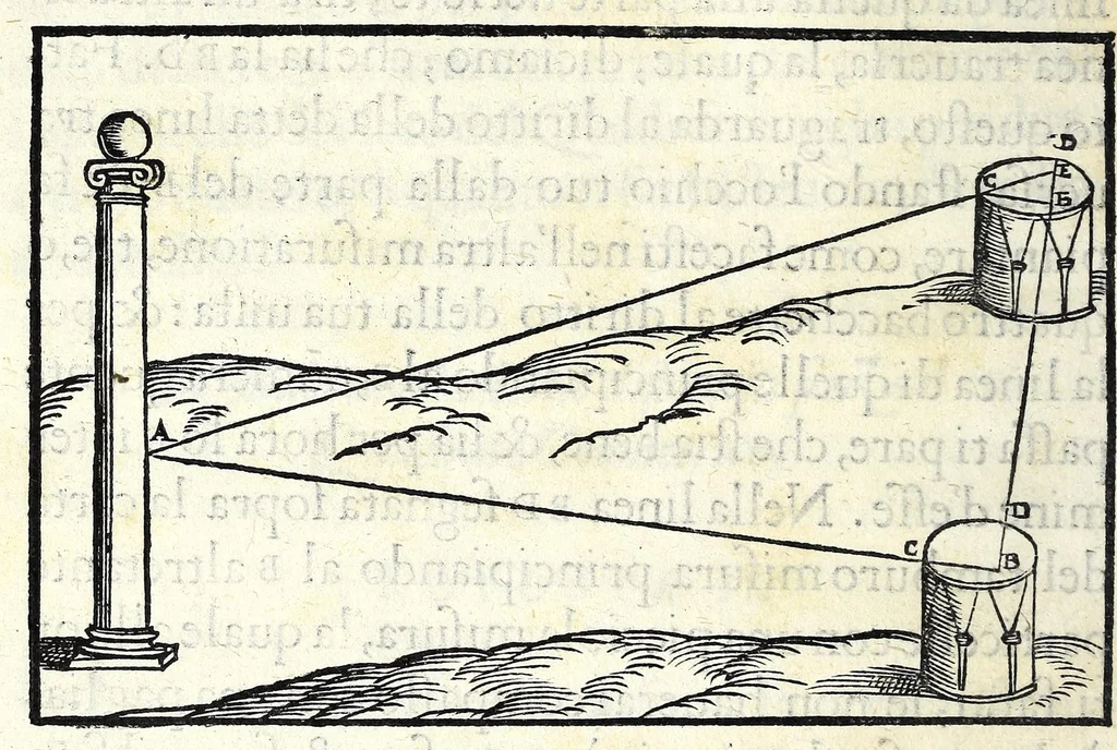 An illustration from Libro del misvrar con la vista, 1570, leaf 28