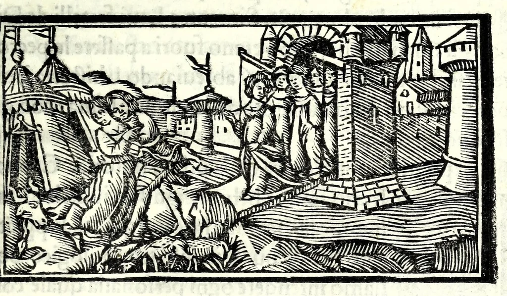 An illustration from Libro de uita contemplatiua, lectione, meditatione, oratione, contemplatione, scala dil paradiso intitulato : cum adaptatione mistica dellhistorie diuine & expositione de suoi misterii et excellentissimi sacramenti, 1527, leaf 181