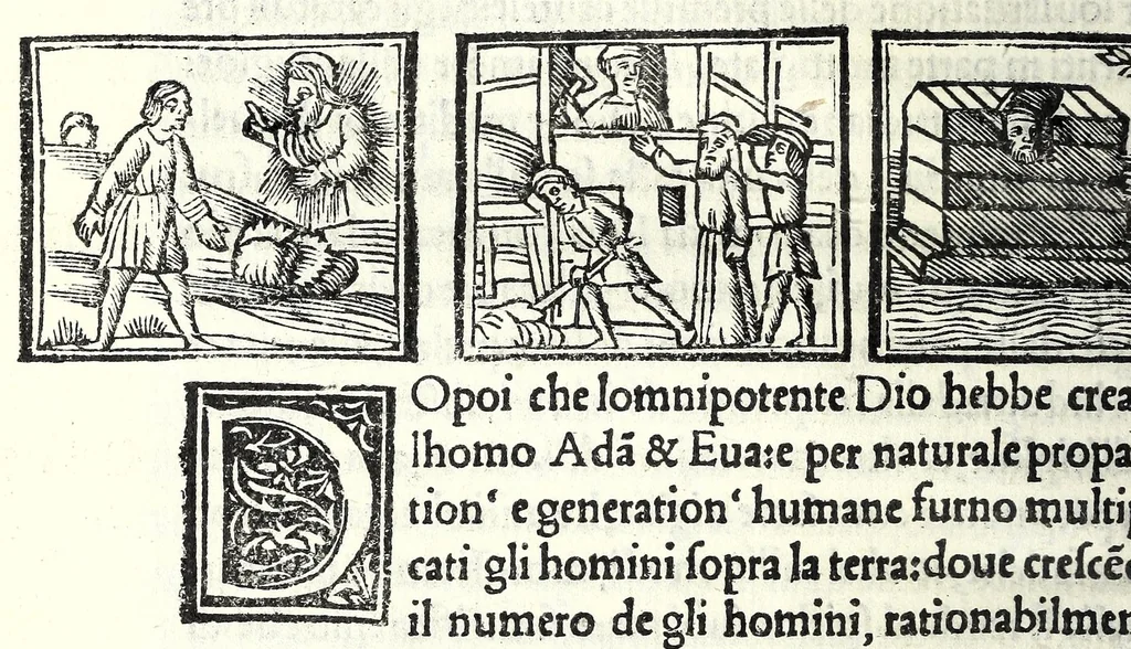 An illustration from Libro de uita contemplatiua, lectione, meditatione, oratione, contemplatione, scala dil paradiso intitulato : cum adaptatione mistica dellhistorie diuine & expositione de suoi misterii et excellentissimi sacramenti, 1527, leaf 218