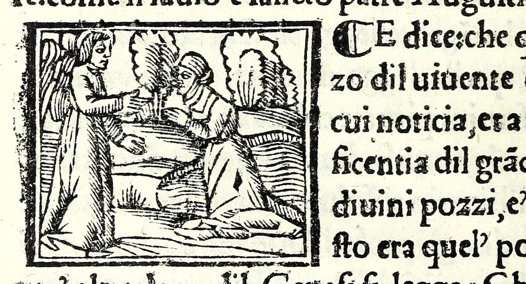 An illustration from Libro de uita contemplatiua, lectione, meditatione, oratione, contemplatione, scala dil paradiso intitulato : cum adaptatione mistica dellhistorie diuine & expositione de suoi misterii et excellentissimi sacramenti, 1527, leaf 318