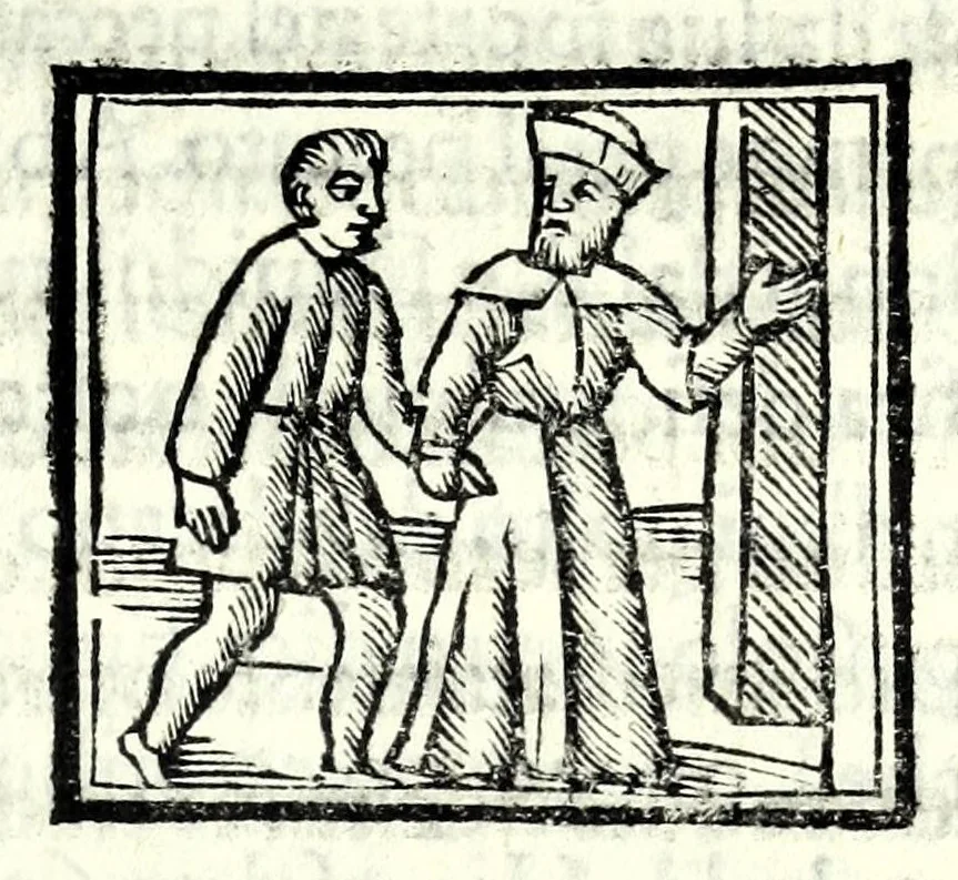 An illustration from Libro de uita contemplatiua, lectione, meditatione, oratione, contemplatione, scala dil paradiso intitulato : cum adaptatione mistica dellhistorie diuine & expositione de suoi misterii et excellentissimi sacramenti, 1527, leaf 475