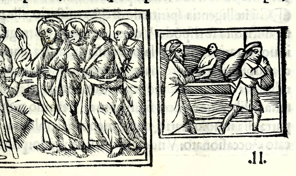 An illustration from Libro de uita contemplatiua, lectione, meditatione, oratione, contemplatione, scala dil paradiso intitulato : cum adaptatione mistica dellhistorie diuine & expositione de suoi misterii et excellentissimi sacramenti, 1527, leaf 481