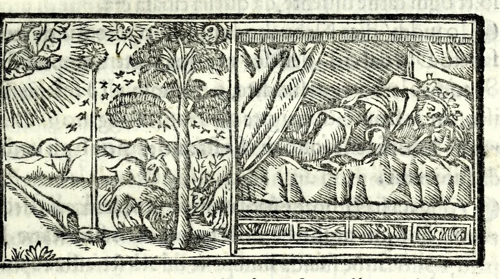An illustration from Libro de uita contemplatiua, lectione, meditatione, oratione, contemplatione, scala dil paradiso intitulato : cum adaptatione mistica dellhistorie diuine & expositione de suoi misterii et excellentissimi sacramenti, 1527, leaf 69