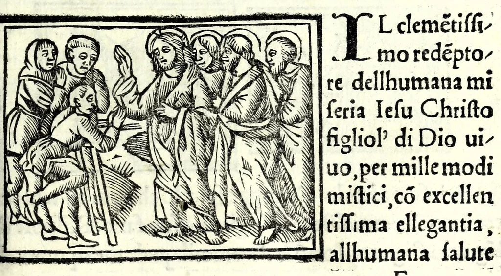 An illustration from Libro de uita contemplatiua, lectione, meditatione, oratione, contemplatione, scala dil paradiso intitulato : cum adaptatione mistica dellhistorie diuine & expositione de suoi misterii et excellentissimi sacramenti, 1527, leaf 723