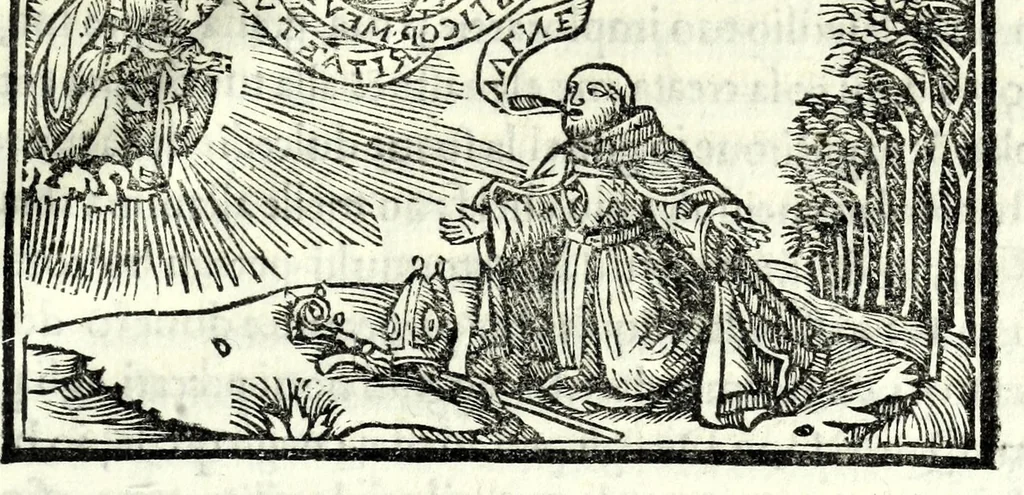 An illustration from Libro de uita contemplatiua, lectione, meditatione, oratione, contemplatione, scala dil paradiso intitulato : cum adaptatione mistica dellhistorie diuine & expositione de suoi misterii et excellentissimi sacramenti, 1527, leaf 909