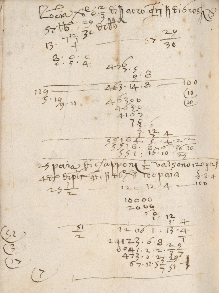 An illustration from Libro di aritmetica, 1500, leaf 158