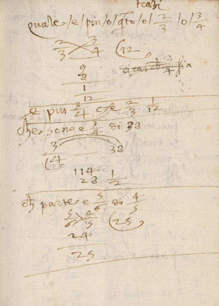 An illustration from Libro di aritmetica, 1500, leaf 57