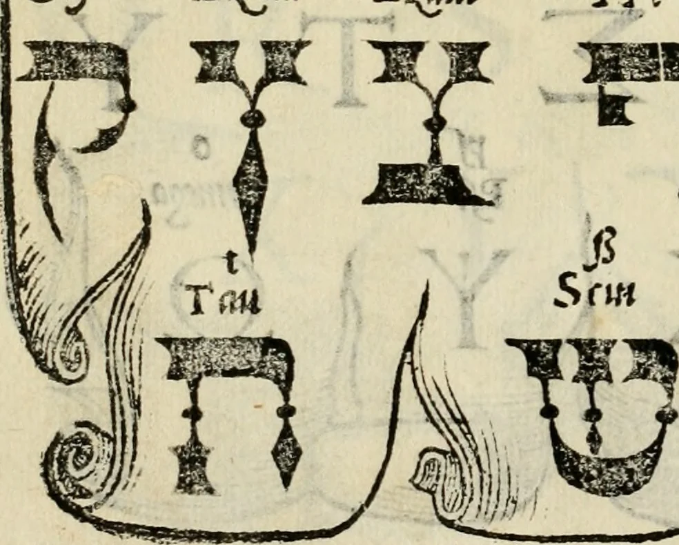 An illustration from Libro di M. Giovambattista Palatino cittadino romano : nelqual s'insegna à scriuer ogni sorte lettera, antica & moderna, di qualun que natione, con le sue regole, & misure, & essempi : et con vn breve et vtil discorso de le cifre, 1550, leaf 101