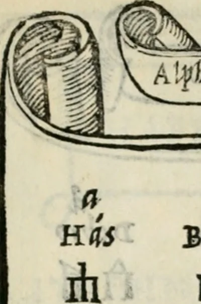 An illustration from Libro di M. Giovambattista Palatino cittadino romano : nelqual s'insegna à scriuer ogni sorte lettera, antica & moderna, di qualun que natione, con le sue regole, & misure, & essempi : et con vn breve et vtil discorso de le cifre, 1550, leaf 112