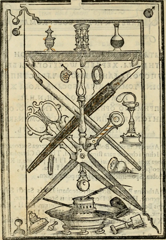 An illustration from Libro di M. Giovambattista Palatino cittadino romano : nelqual s'insegna à scriuer ogni sorte lettera, antica & moderna, di qualun que natione, con le sue regole, & misure, & essempi : et con vn breve et vtil discorso de le cifre, 1550, leaf 115