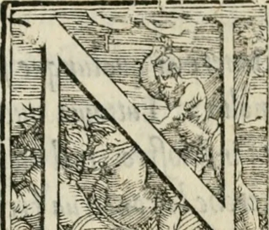 An illustration from Libro di M. Giovambattista Palatino cittadino romano : nelqual s'insegna à scriuer ogni sorte lettera, antica & moderna, di qualun que natione, con le sue regole, & misure, & essempi : et con vn breve et vtil discorso de le cifre, 1550, leaf 116