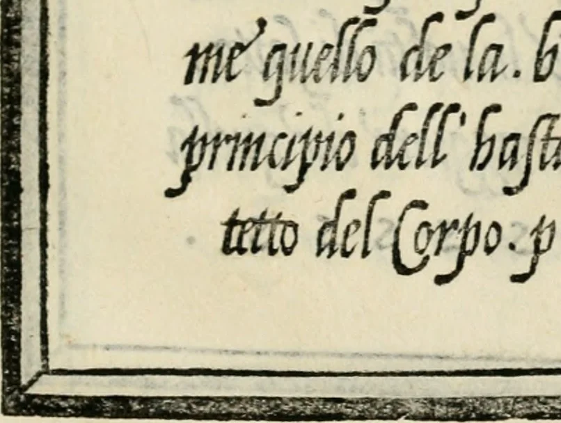 An illustration from Libro di M. Giovambattista Palatino cittadino romano : nelqual s'insegna à scriuer ogni sorte lettera, antica & moderna, di qualun que natione, con le sue regole, & misure, & essempi : et con vn breve et vtil discorso de le cifre, 1550, leaf 26