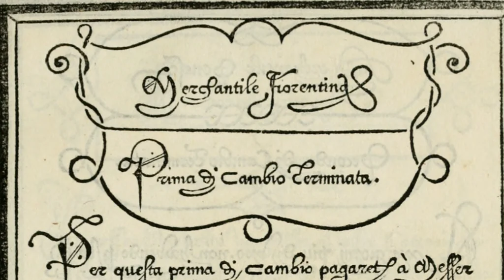 An illustration from Libro di M. Giovambattista Palatino cittadino romano : nelqual s'insegna à scriuer ogni sorte lettera, antica & moderna, di qualun que natione, con le sue regole, & misure, & essempi : et con vn breve et vtil discorso de le cifre, 1550, leaf 42