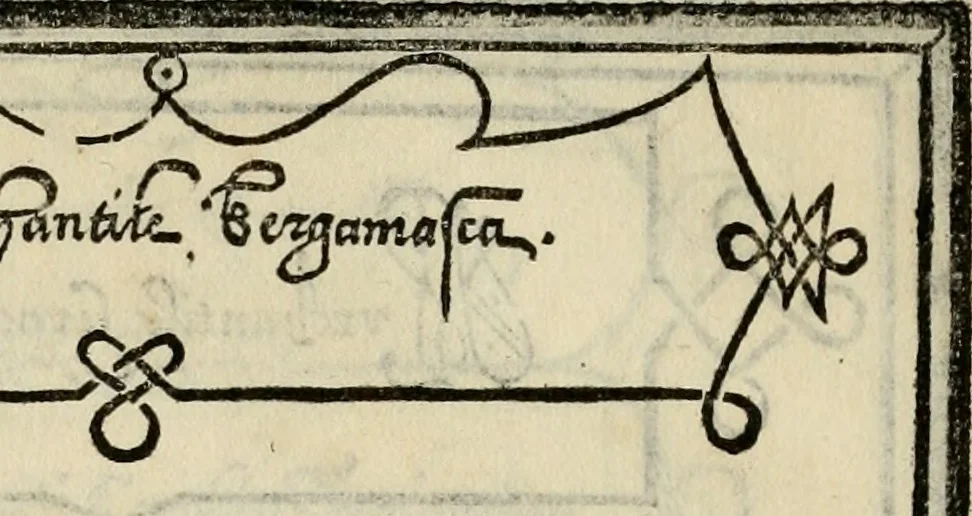 An illustration from Libro di M. Giovambattista Palatino cittadino romano : nelqual s'insegna à scriuer ogni sorte lettera, antica & moderna, di qualun que natione, con le sue regole, & misure, & essempi : et con vn breve et vtil discorso de le cifre, 1550, leaf 45