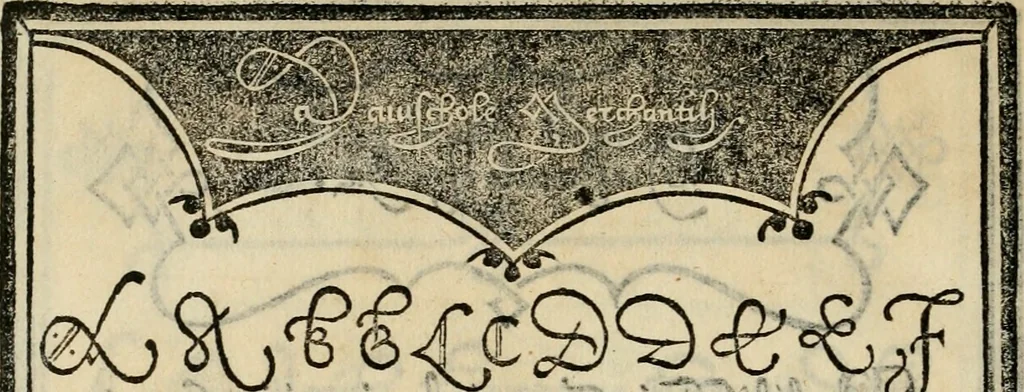 An illustration from Libro di M. Giovambattista Palatino cittadino romano : nelqual s'insegna à scriuer ogni sorte lettera, antica & moderna, di qualun que natione, con le sue regole, & misure, & essempi : et con vn breve et vtil discorso de le cifre, 1550, leaf 47