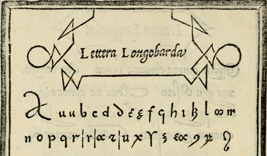 An illustration from Libro di M. Giovambattista Palatino cittadino romano : nelqual s'insegna à scriuer ogni sorte lettera, antica & moderna, di qualun que natione, con le sue regole, & misure, & essempi : et con vn breve et vtil discorso de le cifre, 1550, leaf 61