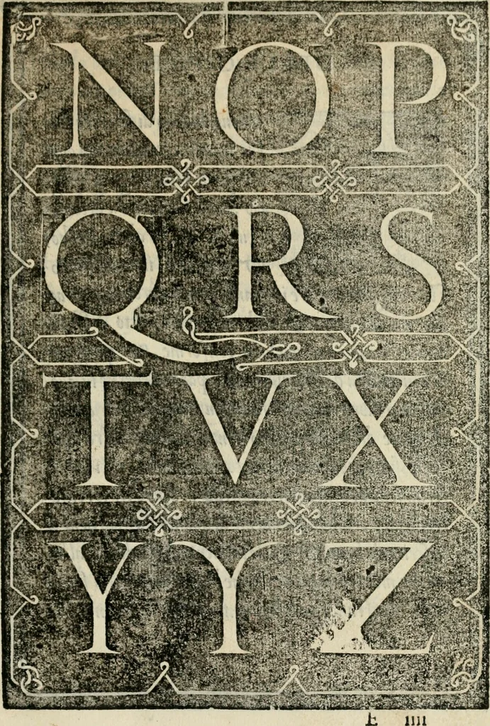 An illustration from Libro di M. Giovambattista Palatino cittadino romano : nelqual s'insegna à scriuer ogni sorte lettera, antica & moderna, di qualun que natione, con le sue regole, & misure, & essempi : et con vn breve et vtil discorso de le cifre, 1550, leaf 74