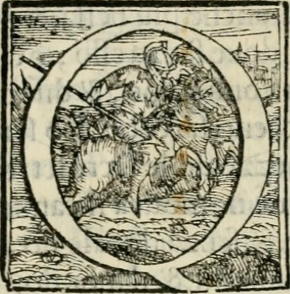 An illustration from Libro di M. Giovambattista Palatino cittadino romano : nelqual s'insegna à scriuer ogni sorte lettera, antica & moderna, di qualun que natione, con le sue regole, & misure, & essempi : et con vn breve et vtil discorso de le cifre, 1550, leaf 8