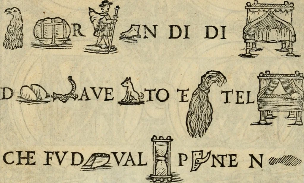 An illustration from Libro di M. Giovambattista Palatino cittadino romano : nelqual s'insegna à scriuer ogni sorte lettera, antica & moderna, di qualun que natione, con le sue regole, & misure, & essempi : et con vn breve et vtil discorso de le cifre, 1550, leaf 95