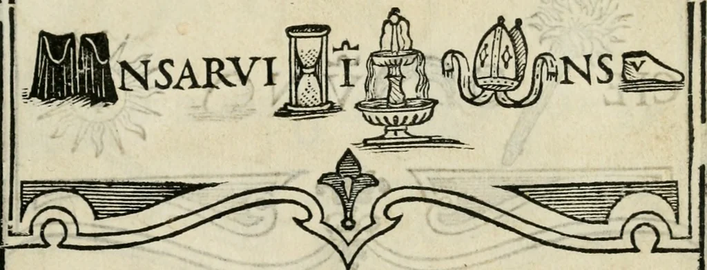 An illustration from Libro di M. Giovambattista Palatino cittadino romano : nelqual s'insegna à scriuer ogni sorte lettera, antica & moderna, di qualun que natione, con le sue regole, & misure, & essempi : et con vn breve et vtil discorso de le cifre, 1550, leaf 96