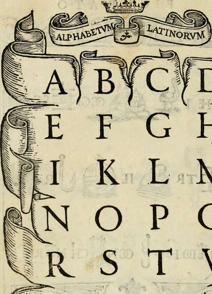 An illustration from Libro di M. Giovambattista Palatino cittadino romano : nelqual s'insegna à scriuer ogni sorte lettera, antica & moderna, di qualun que natione, con le sue regole, & misure, & essempi : et con vn breve et vtil discorso de le cifre, 1550, leaf 99