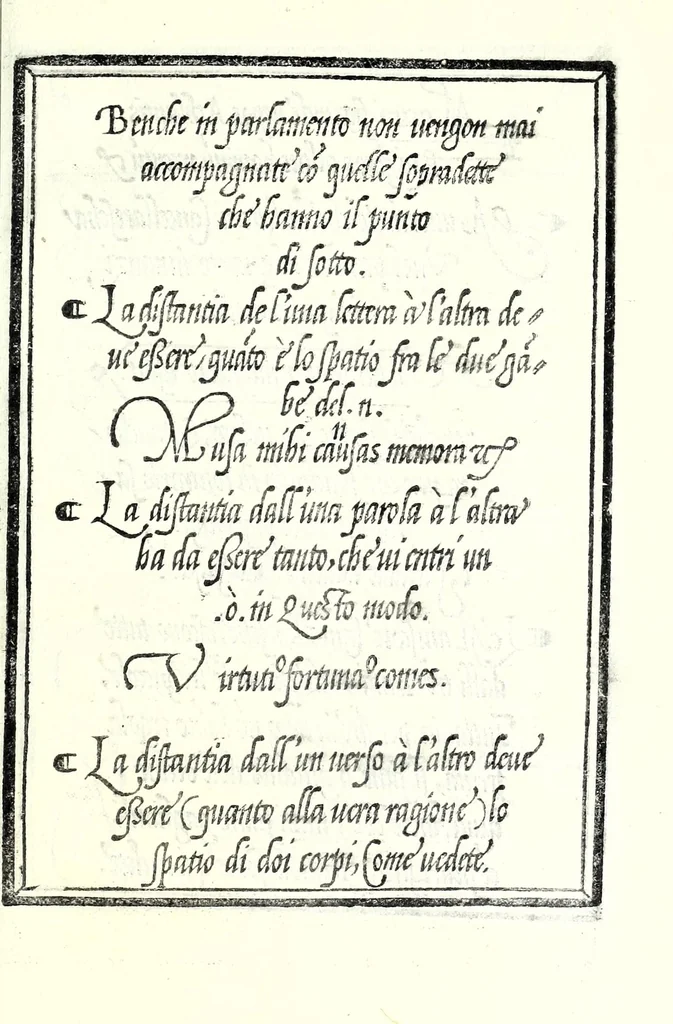 An illustration from Libro di M. Giovam Battista Palatino, cittadino romano, nelqual s'insegna à scriuer ogni sorte lettera, antica & moderna, di qualunque natione, con le sue regole & misure, & essempi : et con vn breve et vtil discorso de le cifre : riueduto nuouamente & corretto dal proprio autore, con la givnta di qvindici tavole bellissime, 1561, leaf 33