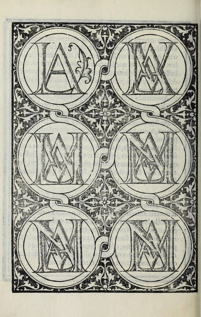 An illustration from Libro di M. Giovanbattista Palatino cittadino romano : nel qual s'insegna à scriuere ogni sorte lettera, antica, et moderna, di qualunque natione, con le sue regole, et misure, et essempi : et con vn breve, et vtil discorso de le cifre, 1548, leaf 100