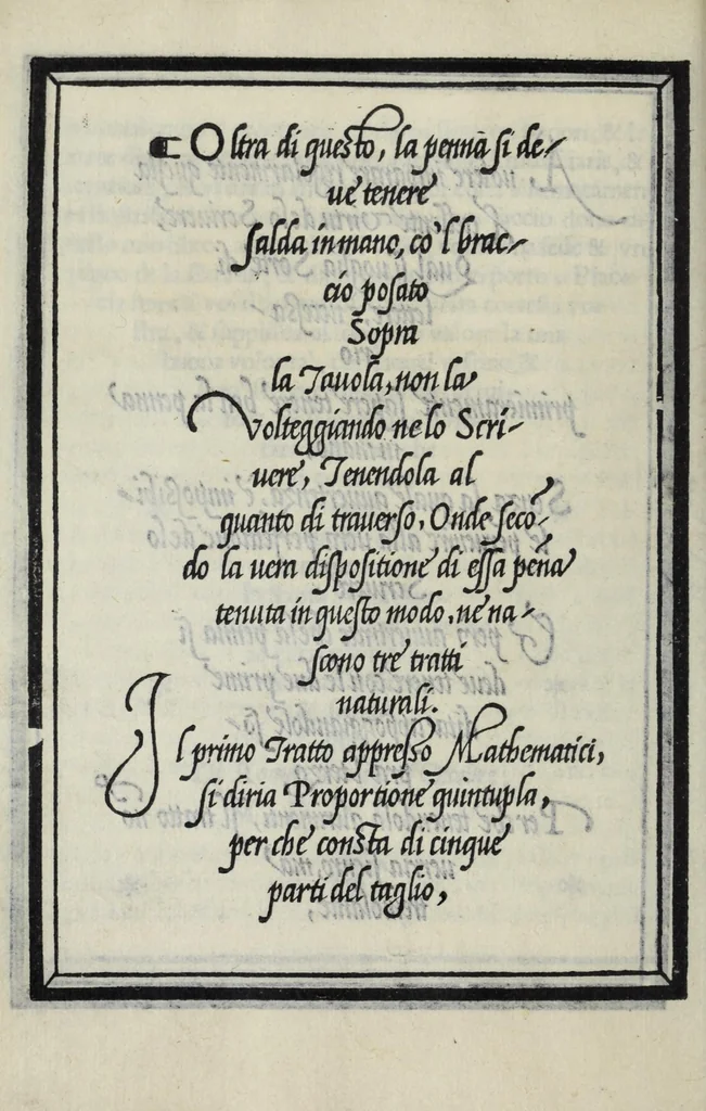 An illustration from Libro di M. Giovanbattista Palatino cittadino romano : nel qual s'insegna à scriuere ogni sorte lettera, antica, et moderna, di qualunque natione, con le sue regole, et misure, et essempi : et con vn breve, et vtil discorso de le cifre, 1548, leaf 20