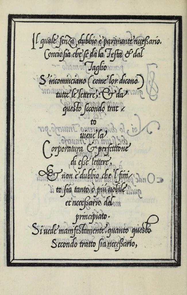 An illustration from Libro di M. Giovanbattista Palatino cittadino romano : nel qual s'insegna à scriuere ogni sorte lettera, antica, et moderna, di qualunque natione, con le sue regole, et misure, et essempi : et con vn breve, et vtil discorso de le cifre, 1548, leaf 22