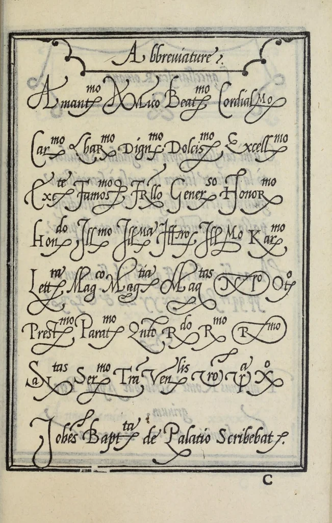 An illustration from Libro di M. Giovanbattista Palatino cittadino romano : nel qual s'insegna à scriuere ogni sorte lettera, antica, et moderna, di qualunque natione, con le sue regole, et misure, et essempi : et con vn breve, et vtil discorso de le cifre, 1548, leaf 43