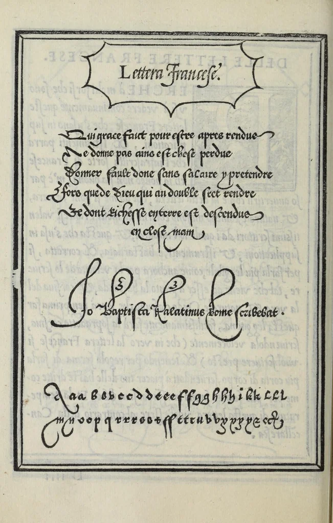 An illustration from Libro di M. Giovanbattista Palatino cittadino romano : nel qual s'insegna à scriuere ogni sorte lettera, antica, et moderna, di qualunque natione, con le sue regole, et misure, et essempi : et con vn breve, et vtil discorso de le cifre, 1548, leaf 66