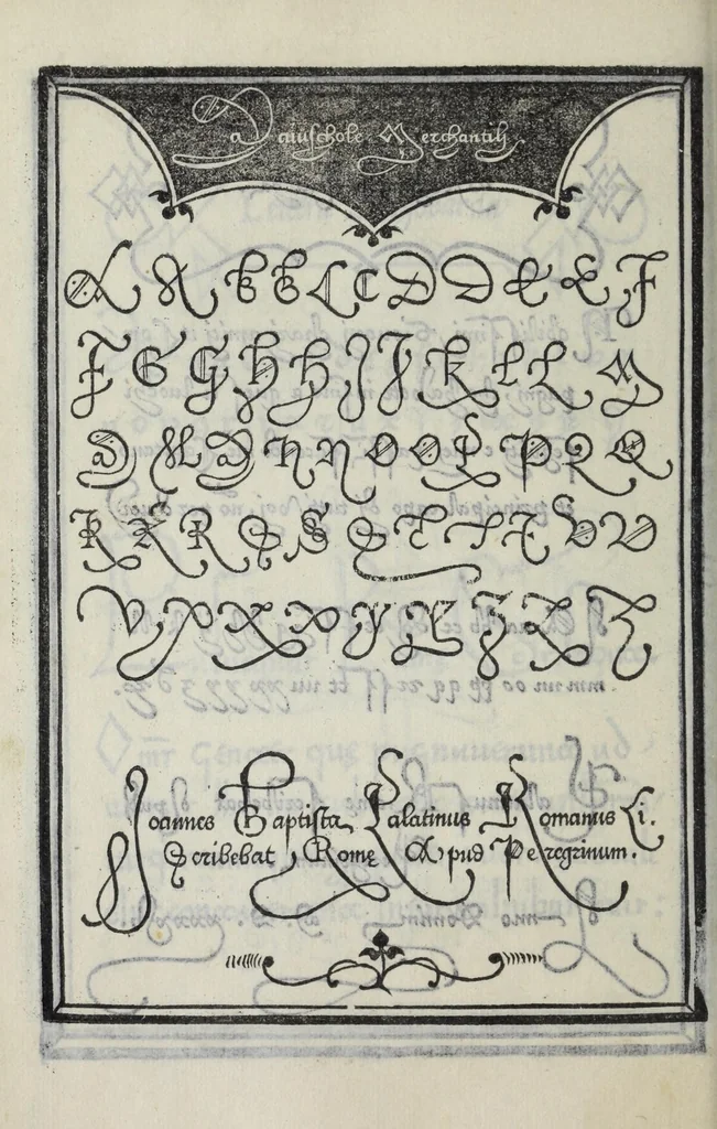 An illustration from Libro di M. Giovanbattista Palatino cittadino romano : nel qual s'insegna à scriuere ogni sorte lettera, antica, et moderna, di qualunque natione, con le sue regole, et misure, et essempi : et con vn breve, et vtil discorso de le cifre, 1548, leaf 70